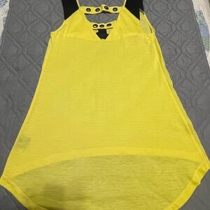 Kardashian Kollection Yellow and Black Tank Top